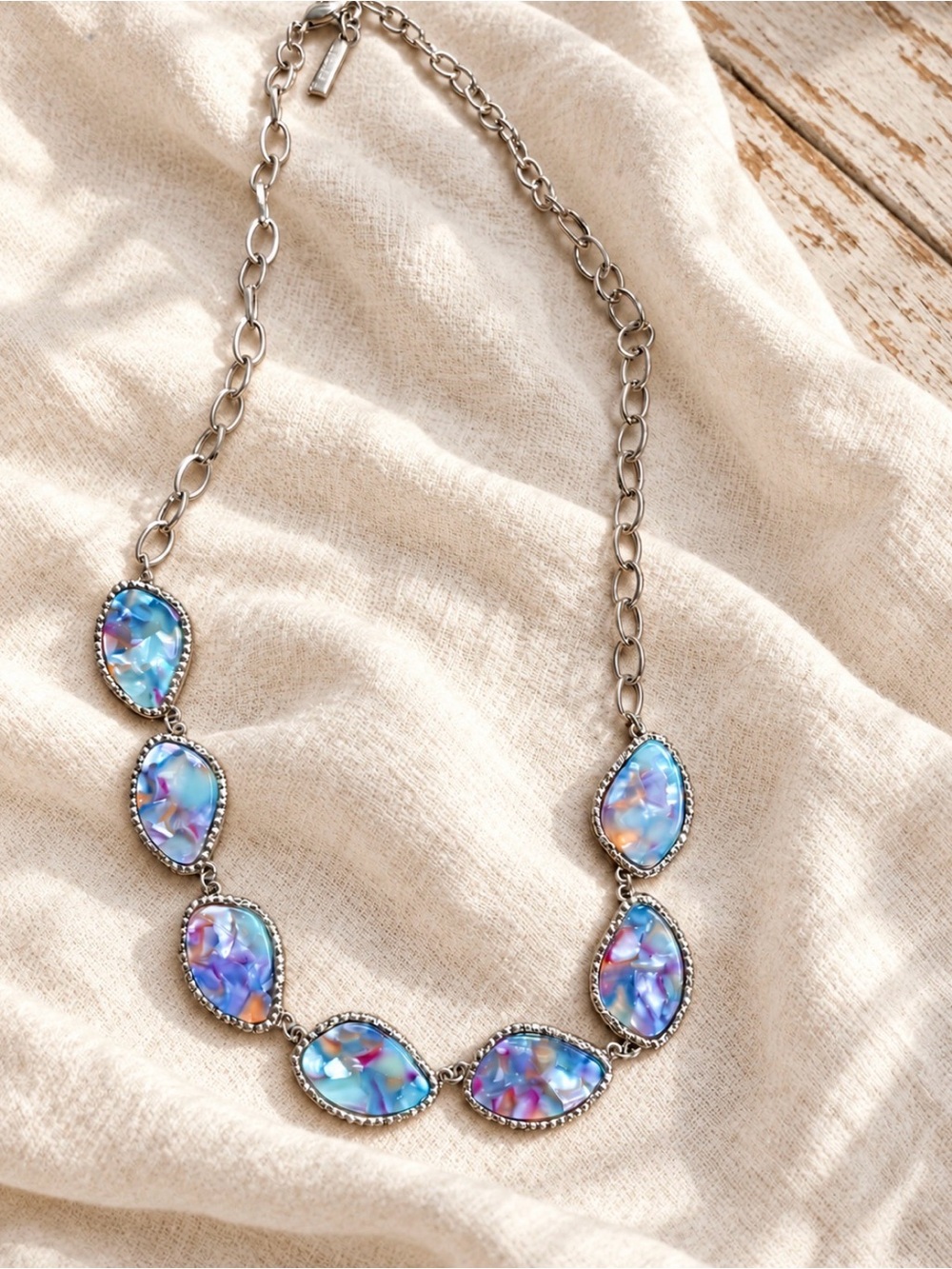 Sugarfix by Baublebar Colorful Stones Gems Embedded In Resin Gold Tone Necklace